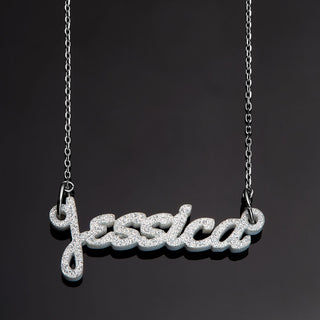 Bold Script Acrylic Name Plaque Necklace