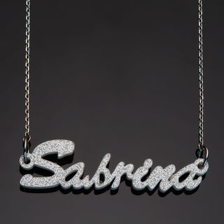 Hollywood Script Acrylic Name Plaque Necklace