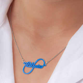 Script Name Infinity Acrylic Necklace