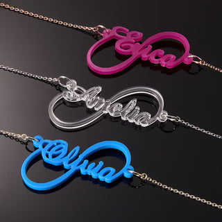 Script Name Infinity Acrylic Necklace