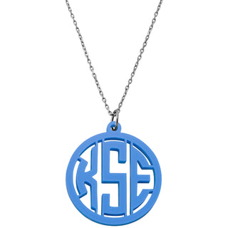 Classic Round Acrylic Monogram Pendant Necklace