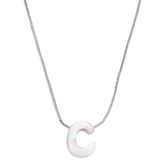 Mother of Pearl Initial Necklace - 18in