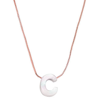 Mother of Pearl Initial Necklace - 18in