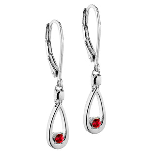 Open Teardrop Birthstone Leverback Earring