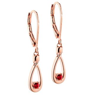 Open Teardrop Birthstone Leverback Earring