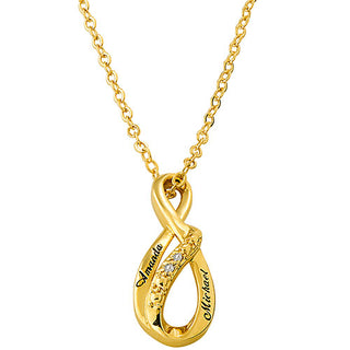 Personalized Diamond Accent Swirl Infinity Necklace