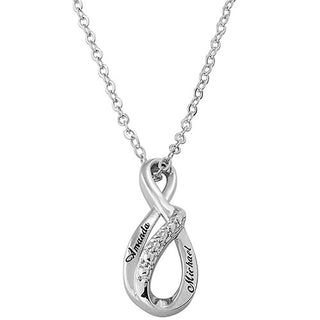 Personalized Diamond Accent Swirl Infinity Necklace