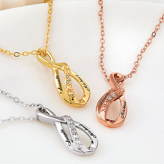 Personalized Diamond Accent Swirl Infinity Necklace