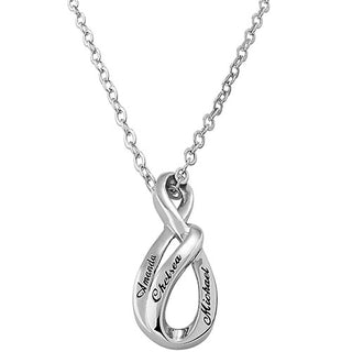 Engraved Swirl Infinity Necklace