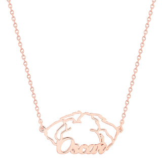 Rose Gold over Sterling Personalized Puppy Ears Necklace