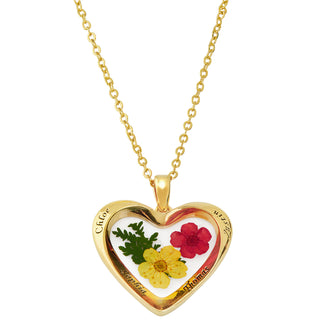 Personalized Dried Flower Heart Pendant Necklace