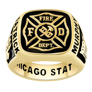 Men's Gold over Sterling Fire Dept First Responder Ring