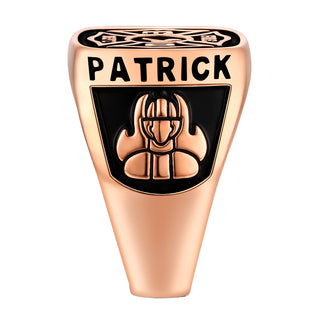 Men's Rose Gold over Sterling Fire Dept First Responder Ring