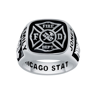 Women's Sterling Silver Fire Dept First Responder Ring