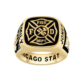 Women's Gold Celebrium Fire Dept First Responder Ring