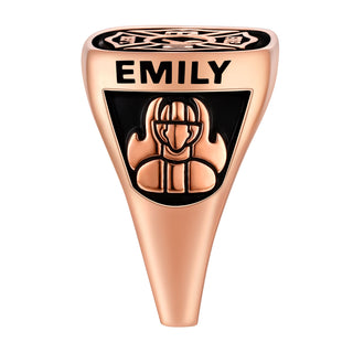 Women's Rose Gold over Sterling Fire Dept First Responder Ring