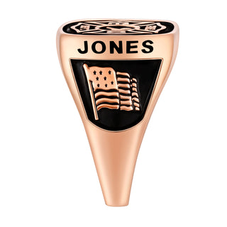 Women's Rose Gold over Sterling Fire Dept First Responder Ring