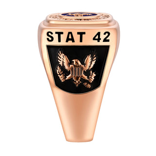 Men's Rose Gold over Sterling EMT First Responder Ring