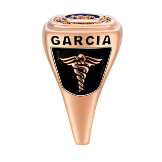 Women's Rose Gold over Sterling EMT First Responder Ring