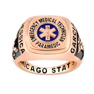 Women's Rose Gold over Sterling EMT First Responder Ring