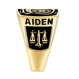 Men's Gold over Sterling Police First Responder Ring