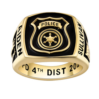 Men's Gold over Sterling Police First Responder Ring