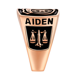 Men's Rose Gold over Sterling Police First Responder Ring