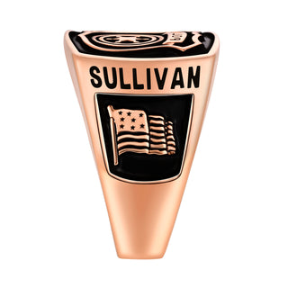 Men's Rose Gold over Sterling Police First Responder Ring