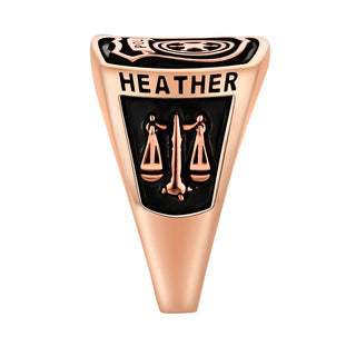 Women's Rose Gold over Sterling Police First Responder Ring