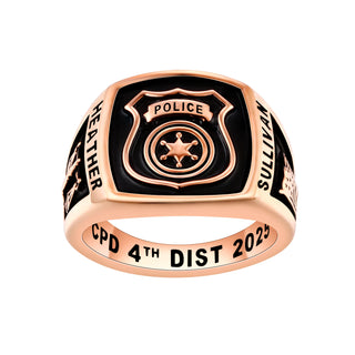 Women's Rose Gold over Sterling Police First Responder Ring