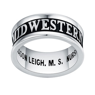 Men's Sterling Silver Personalized Graduation-Class Band Ring