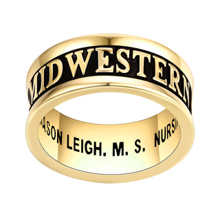 Men's 14K Gold over Sterling Silver Personalized Graduation-Class Band Ring