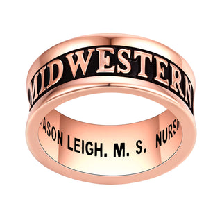 Men's 14K Rose Gold over Sterling Silver Personalized Graduation-Class Band Ring