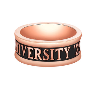 Men's 14K Rose Gold Plated Personalized Graduation-Class Band Ring