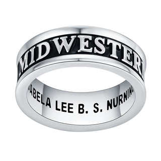 Women's Sterling Silver Personalized Class-Graduation Band Ring