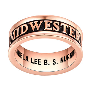 Women's 14K Rose Gold over Sterling Silver Personalized Class-Graduation Band Ring