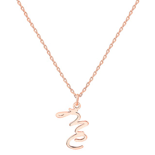 Sterling Silver Vertical Double Initial Pendant Necklace