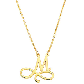 Sterling Silver Infinity Initial Pendant