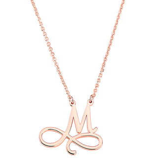 Sterling Silver Infinity Initial Pendant