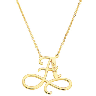 Sterling Silver Infinity Initial With Engraved Name Necklace