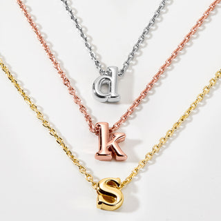 Sterling Silver Mini Lowercase Classic Initial Neckace