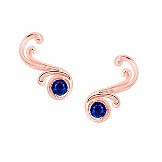 Sterling Silver Birthstone Swirl Crawler Earrings