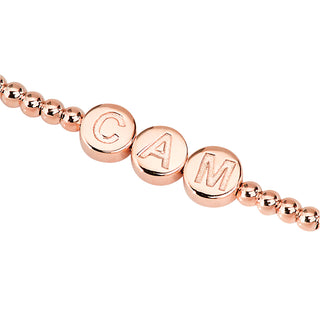 Engraved Slider Charms Station Beaded Bracelet