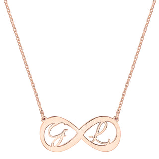 Sterling Silver Double Initial Infinity Necklace