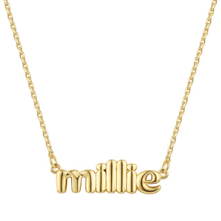 Lowercase Balloon Letters Name Plaque Necklace