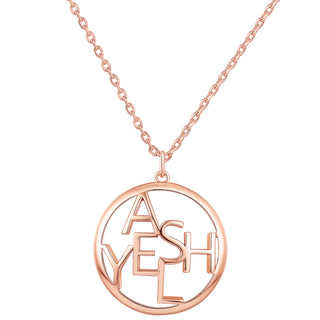 Round Puzzle Name Pendant Necklace