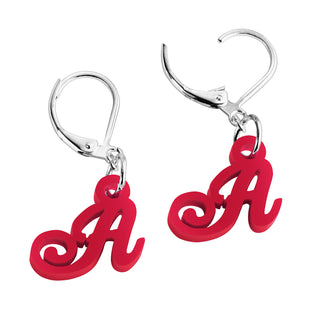 Fancy Script Acrylic Initial Dangle Drop Earrings