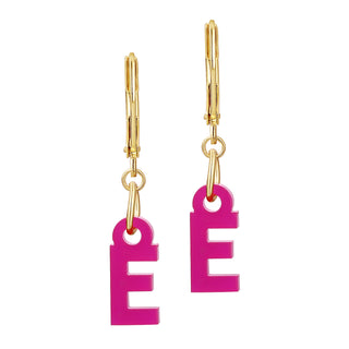 Bold Acrylic Initial Dangle Drop Earrings