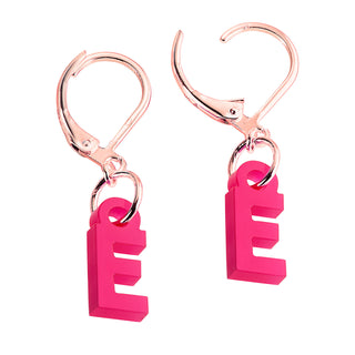 Bold Acrylic Initial Dangle Drop Earrings