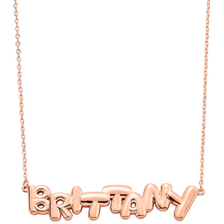 Staggered Uppercase Balloon Letters Name Necklace